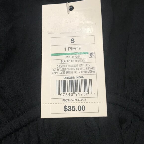 Small - Womens Balloon Long Sleeve Mini Dress - A New Day - Black - Picture 3 of 6